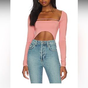 Revolve pink bodysuit with cutout
